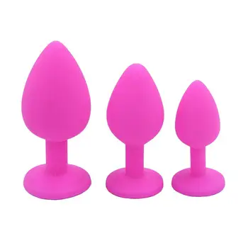 3pecs Bezpečné Silikonové Zadek Svíčky S Křišťálovými Šperky Anální Plug Vaginální Plug Sexuální Hračky Pro Ženy, Muže, Anální Dilatátor pro Gay prostaty