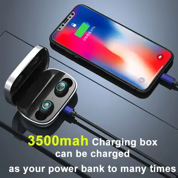 S11 3500mAh Power Bank Sluchátka Bluetooth Bezdrátová Sportovní V Uchu TWS Herní Sluchátka Šumu Sluchátka s Mikrofonem pro IPhone Xiaomi
