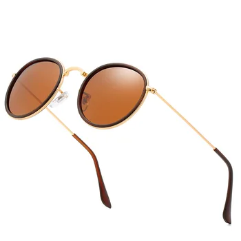 Nové Vintage kolo rám polarizované sluneční brýle pro ženy Kovové univerzální ochranu proti uv záření sluneční brýle ženské Venkovní brýle na pláži