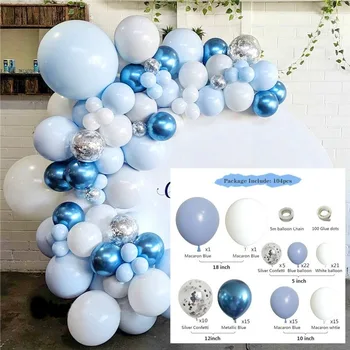 Blue Ocean Balón Arch Věnec Kit Jasné, Premium Latexové Balónky Svatební Svatební Miminko, Narozeniny Bachelorett Party Dekor