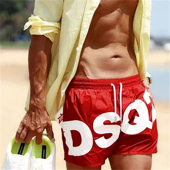 Muž DSQ2 Letní Svalové Fitness Sportovní Šortky Mužů Venkovní beach šortky pro Volný čas Jogging Školení Quick-Sušení Tisku Šortky