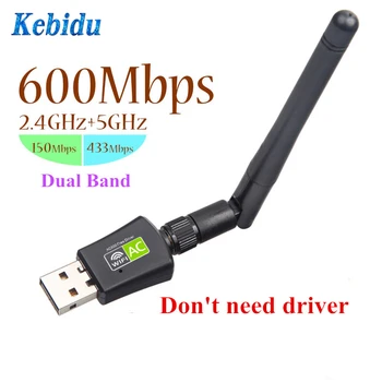 Kebidu Dual Band 5Ghz 2.4 Ghz 600Mbps USB Bezdrátové Síťové Karty Wi-fi Adaptér pro Desktop/Notebook/PC Zdarma Driver Velkoobchod