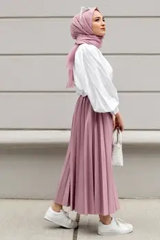 Muslimské Abayas Oblek Hidžáb Šaty 2 KS Spodní a Horní Móda 4 Sezóny Islámské Oblečení Kaftan Ramadán v Dubaji Vyrobené v Turecku