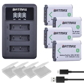 4X NP BX1 Bateria NP-BX1 Baterie+ 3-Sloty LED Nabíječka pro Sony RX1 DSC RX100 AS100V M3 M2 HX300 HX400 HX50 HX60 GWP88 AS15 WX350