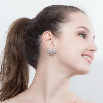 2020 Nové Jedinečné Jemné Šperky 925 Sterling Silver Ovál Cut Bílý Topaz CZ Diamond Populární Ženy, Svatební Stud Náušnice Dárek