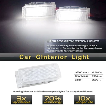 2ks LED přihrádky v Zavazadlovém Prostoru Kufru, Vnitřní osvětlení Lampa Pro Peugeot 1007 206 207 306 307 3008 406 407 5008