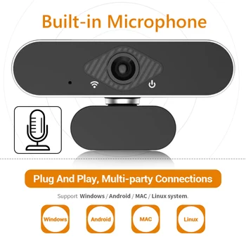 1080P Full HD Webcam USB Driver Free Web Kamery s Vestavěným-in HD Mikrofon pro Live Streaming Video Konference you tube live