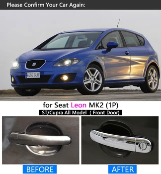 Pro SEAT LEON 2005-2012 Chrome Klika Kryt Střihu Set MK2 1P FR FR+ Cupra 2008 2009 2010 2011 Auto Příslušenství Nálepka Car Styling