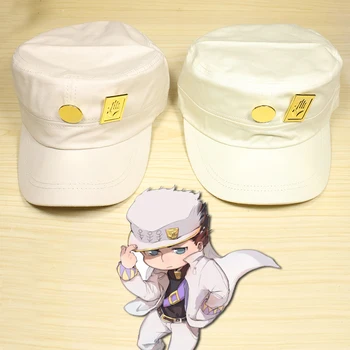Anime JoJo Bizarní Dobrodružství Jotaro Kujo Joseph Armáda Vojenské JOJO Cap Hat+Odznak Animace kolem doprava Zdarma