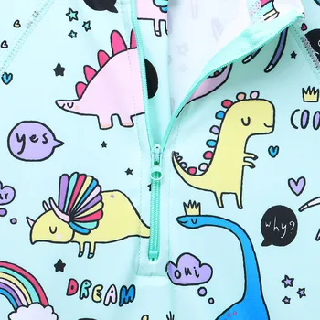 BAOHULU Kreslené Dinosaura Baby Plavky Dívka Roku 2020 Létě Dlouhé Rukávy Děti Plavky Dívky Chlapci Plavky Batole Plavky