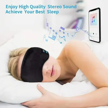 Bluetooth 5.0 Bezdrátové Stereo Sluchátka 3D Spánku Maska Čelenka Spát Měkké Sluchátka Spací Oční Maska Hudební Headset Sluchátka
