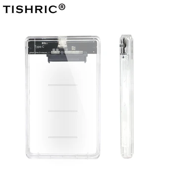 TISHRIC Nejnovější Transparentní USB3.0 Type-C, SSD Případě, Adaptér, DVD, HDD Sata Caddy Optibay 9,5 mm 2,5 palcový Box Pevný Disk Kabiny