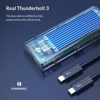 ORICO Thunderbolt 3. M. 2 NVME SSD Krytu Podpora 40Gbps 2TB Transparentní USB C SSD Case Box s C C Kabel Pro Mac, Windows