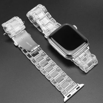 Transparentní Popruh pro Apple Watch 5 pásmový 44mm 40mm iWatch kapela 38mm 42mm Pryskyřice Náramek pro Apple watch série 5 4 3 2 42 44mm