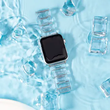 Transparentní Popruh pro Apple Watch 5 pásmový 44mm 40mm iWatch kapela 38mm 42mm Pryskyřice Náramek pro Apple watch série 5 4 3 2 42 44mm