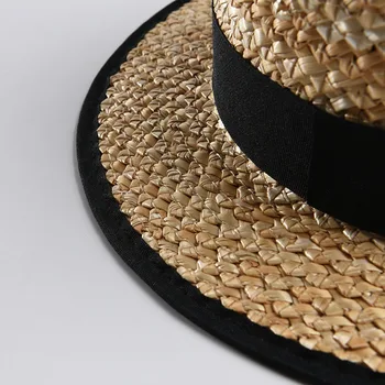 USPOP ženy, slaměný klobouk proti slunci v létě přírodní slaměný klobouk plochý vrchol sun klobouk žen pláž slaměný klobouk klobouky