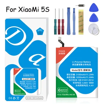 BM36 Lithium Polymer Baterie Pro Xiaomi Mi 5 Mi5S 3200mAh Mobilní Telefon Náhradní Baterie + Nástroje Zdarma