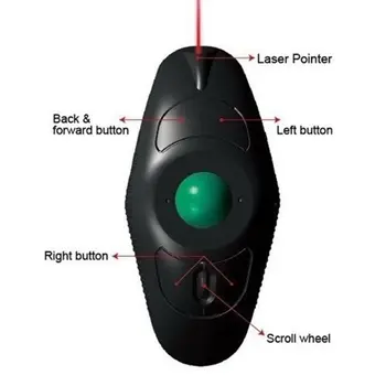 2.4 G Wireless Trackball Myš Mini Ruční Palec-Kontrolované Vzduchu Myši pro PC Laptop