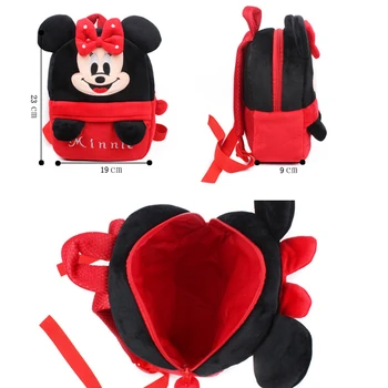 Nový Minnie Mouse Plyšový Batoh Dítě Malé Mickey Mouse Batoh Roztomilý Předškolního Vzdělávání Zahradě Kreslené Hračky Batoh 1-3 Let Staré Děti