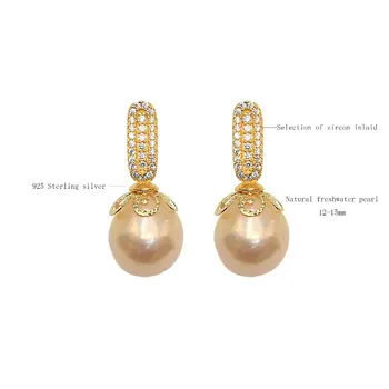 BaroqueOnly Edison perly, Stříbro 925 KRÁSNÉ originální sladkovodní perly stud náušnice, diamantové náušnice, super svítí EF