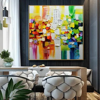 Velké velikosti Ručně Abstraktní husté olejové barvy, krajina olejomalba Na Plátně Umění Zdi Obraz pro Obývací Pokoj Domácí Výzdoba, nerámováno
