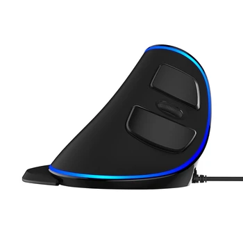Delux M618 Ergonomická Vertikální Myši, USB Drátová Myš S Modrým Podsvícením, 1600DPI Optické Myši Office Mause Pro PC Přenosný Počítač