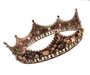 2019 Nový Dvůr Retro Barokní Svatební Tiara Nevěsta Královna, Král, Koruna Svatební Vlasy Šperky Příslušenství Ženy Průvod Prom Pokrývka Hlavy