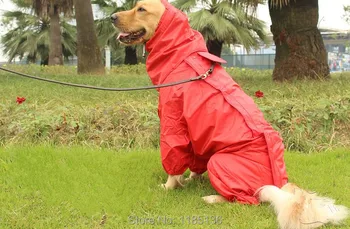Červená Barva Vodotěsný Velký Pes Kabát Oblečení Vodotěsné Déšť Bundy Pro Velké Psy Červené Barvy D092r