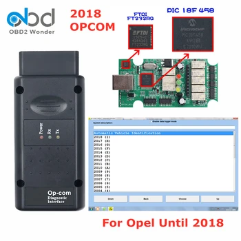 2018 OPCOM 170823C SW V2018 Opcom V1.95 Pro Opel OBD2 Diagnostický Skener s PIC18F458 FTDI FT232RQ Čip Podpora Auto Do roku 2018