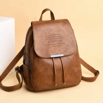 Nový školní batoh Vysoce kvalitní kožený batoh ženy vysoká kapacita taška přes rameno pro volný čas školní tašky pro dospívající dívky mochila