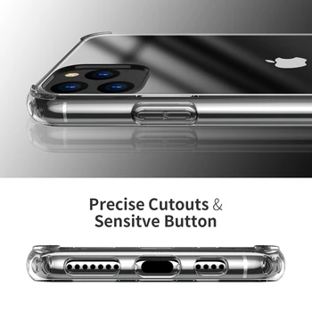 FLOVEME Nárazuvzdorné Transparentní Pouzdro Pro iPhone 11 Pro Max Pouzdro Pro iPhone XS Max XR X 8 7 Plus Jasné, Měkké TPU Telefon Případě