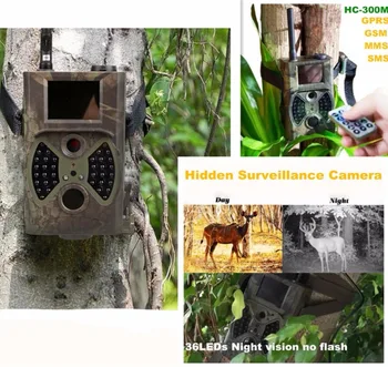 Lov Fotoaparát HC300M 12MPX MMS GPRS GSM HC300M 1080p Detektor Pohybu Pro volně žijící živočichy Domácí Dozor venkovní kamery hunter