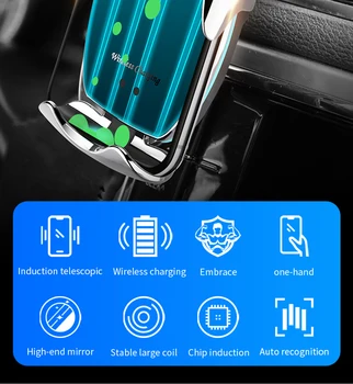 Cargador inalámbrico Qi Bezdrátová Nabíječka do Auta forSamsung S10 S20 foriPhone 11 pro 11 XS XR Magnetický Držák Telefonu USB