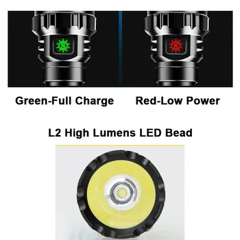 ZK20 Dobíjecí L2 Vysoké Lumenů LED Taktická Svítilna Pochodeň Vodotěsné 5 Režimů DropshippingCamping pěší Turistika Lampa Světlo Lucerny