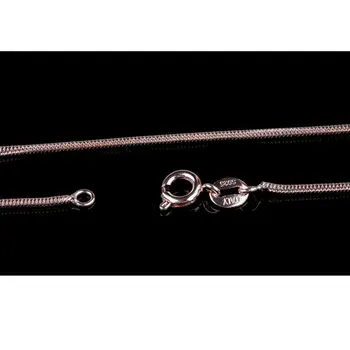 ANENJERY 925 Sterling Silver Had Řetěz Růžové Zlato Barva Náhrdelník Používají pro Přívěsky, Půvaby Žen colar S-N12 (Průměr 1mm)