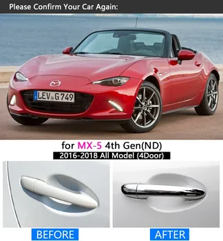 Pro Mazda Mx-5 2016 2017 2018 Luxusní Chromované Kliky Dveří Kryt Střihu Nastavit Mx5 Mx 5 Nd, Auto Příslušenství, Auto Samolepky Styling