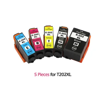 5pc pro EPSON T202 T202XL Kompatibilní pro Výměnu Inkoustové Kazety pro Epson XP-6000 XP-6005 XP-6001 202XL