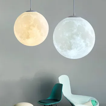 3D Tisk Ložnici Měsíc Lustre Pendente lampa Nordic Jednoduché Kreativní dětský Pokoj, Restaurace Balkon Balón Závěsná Světla