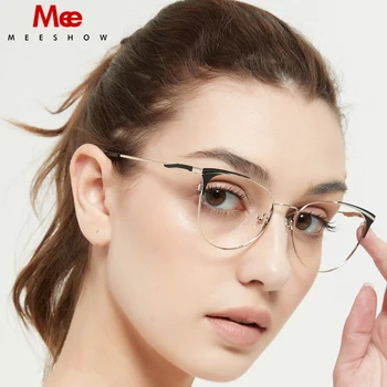 Meeshow návrhář Značky Slitiny Brýle Rám Ženy Vintage cat eyes dioptrické Brýle nové módní Evropě, Optické Rám, sklo