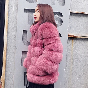 Tlusté zimní Teplé Umělé Kožešiny Kabát Ženy Plus Velikosti 6XL, Dlouhý Rukáv, Imitace Fox Kožešiny Kabát Luxusní Zimní Kožichy