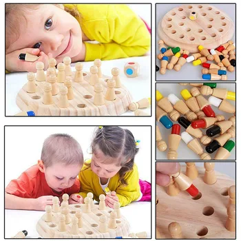 Děti Dřevěné Memory Match Stick Šachové Hry, Vzdělávací Hračky, Rodič-Dítě Interakce Hračka AN88
