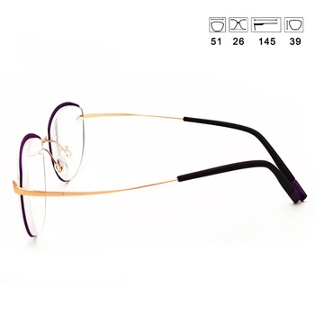 Ženy Cat Eye Brýle Na Čtení Rám Z Nerezové Oceli Ultralight Vrtaných Předpis Presbyopie Brýle +1.00+1.50+2.00+2.50