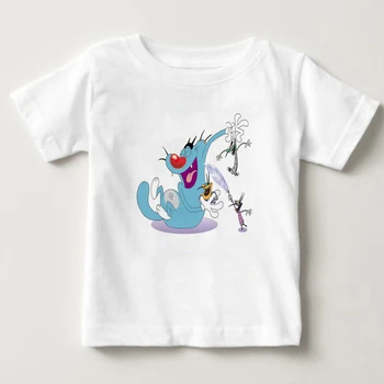 2020 Oggy a Švábi dětské Krátký Rukáv T-košile Chlapec Dívku Čisté Bavlny Prodyšné tričko Letní Tričko Děti