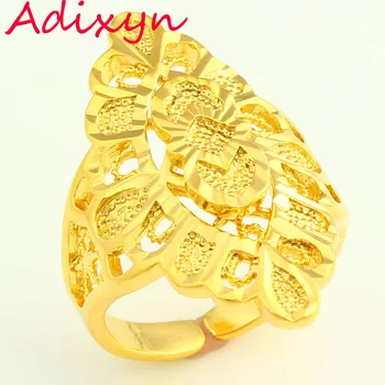 Adixyn Nastavitelné Kroužky Zlaté Barvy Ženy, Svatební Šperky, Nastavitelná velikost Prstu Prsten Indie/Etiopie/Africké/Nigérie/Keňa Položky