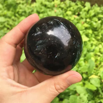 Přírodní blacke Astrophyllite Míč leštěný křemen kamenné Koule 50-60mm