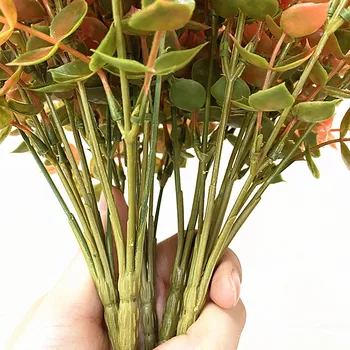 38cm Umělé Rostliny Plastové Listy Eukalyptu Hrnkové Umění Aranžování Květin Materiál Použitý Pro Home Hotel Svatební Dekorace