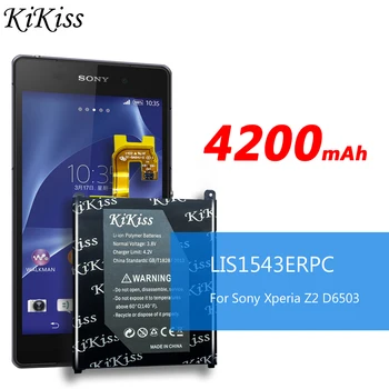 KiKiss Lithium Polymer Dobíjecí Baterie Telefonu LIS1543ERPC Pro Sony Xperia Z2 L50 L50w Sirius SO-03 D6503 D6502 4200mAh