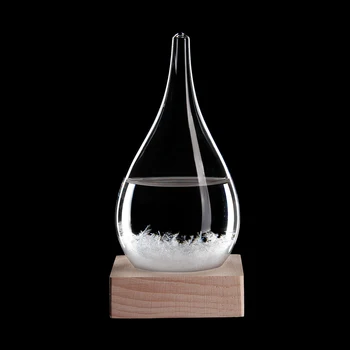 Transparentní Crystal Vody Drop Předpověď Počasí Láhev Bouře Sklo Tekuté Bázi Dřeva Ornament Domů Svatba Dekor Dárek Řemeslo