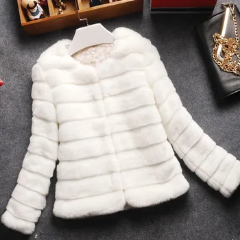 Dámské kožešina kabát ženské nové zimní umělé kožešiny kabát umělé kožešiny vesty pro ženy králík vlasy, Kůže trávy plus velikost ženy kabát