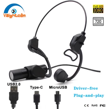 Mini Bullet Kamera S Mikrofonem Držák OTG Android Smartphonu, Zařízení USB, Fotoaparát, webovou Kameru Pro Přilba Policejní Webcast